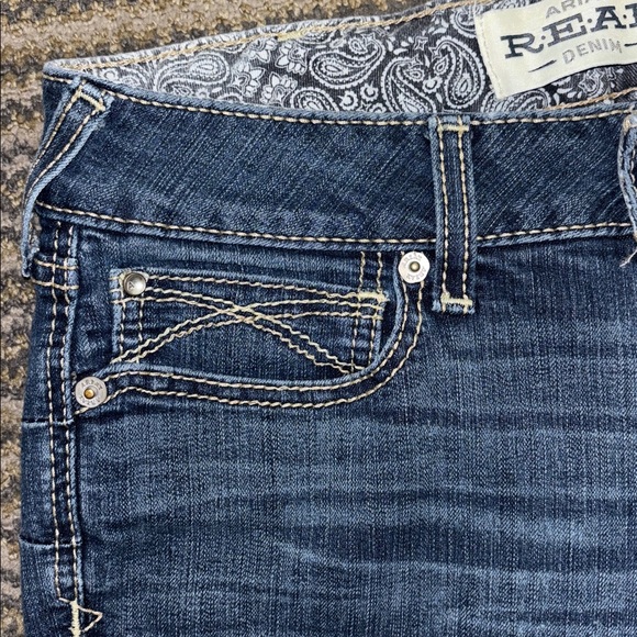 Ariat Women’s Size 30S REAL Denim Cotton Blend Stretch Bootcut Blue Jeans - Picture 4 of 12